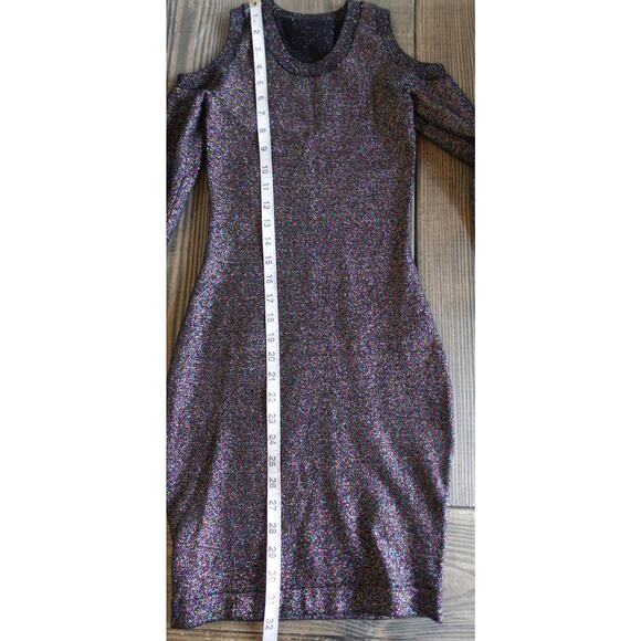 Rebecca Minkoff Dress XXS Glitter Metallic Cybercore Clubwear Party Bodycon Mini - Picture 7 of 9
